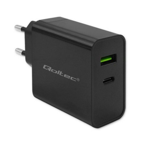 Qoltec 52378 ładowarka do urządzeń przenośnych Laptop, Przenośna konsola do gier, Power bank, Smartfon, Smartwatch, Tablet Czarn