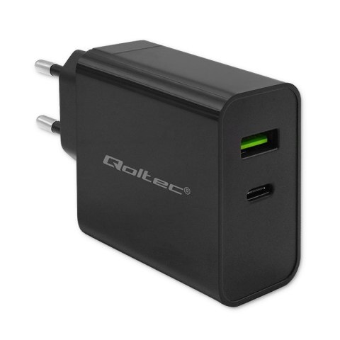 Qoltec 52378 ładowarka do urządzeń przenośnych Laptop, Przenośna konsola do gier, Power bank, Smartfon, Smartwatch, Tablet Czarn