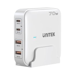 Sieciowa ładowarka GaN - Unitek P1228AWH01-EU | 70W 2x USB-C 2x USB-A