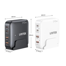 Sieciowa ładowarka GaN - Unitek P1228AWH01-EU | 70W 2x USB-C 2x USB-A