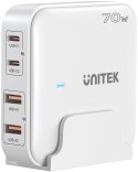 Sieciowa ładowarka GaN - Unitek P1228AWH01-EU | 70W 2x USB-C 2x USB-A
