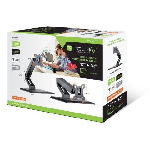 Techly ICA-LCD 35TS uchwyt / stojak do monitorów 81,3 cm (32") Biurko Czarny