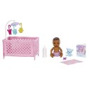 Barbie Opiekunka Zestaw Usypianie maluszka + Lalka i bobas HJY34