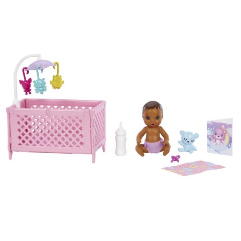 Barbie Opiekunka Zestaw Usypianie maluszka + Lalka i bobas HJY34 Barbie Opiekunka Zestaw Usypianie maluszka + Lalka i bobas HJY34