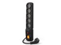 ACAR F5 Czarny 5 x gniazdo sieciowe 230 V 3 m