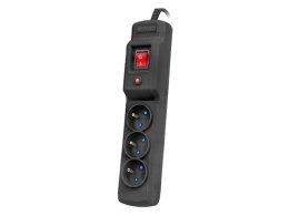 Armac Multi M3 | Listwa zasilająca | przeciwprzepięciowa, 3 gniazda, przewód 3m, czarna