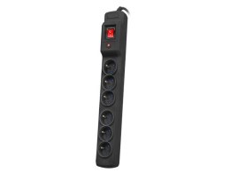Armac Multi M6 | Listwa zasilająca | przeciwprzepięciowa, 6 gniazd, przewód 1,5m, czarna