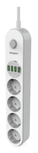 Energizer EPB2500W00EU rozgałęziacz 2 m 4 x gniazdo sieciowe Wewnętrzna Biały