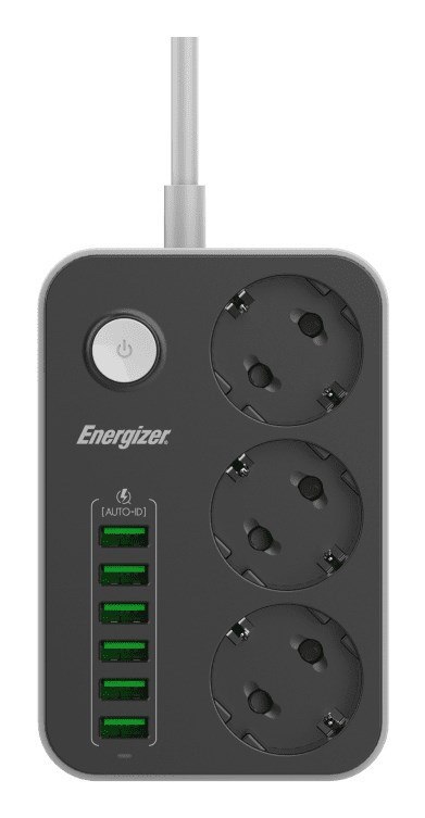Energizer EPB2500W01EU rozgałęziacz 2 m 3 x gniazdo sieciowe Wewnętrzna Biały, Czarny Energizer EPB2500W01EU rozgałęziacz 2 m 3 x gniazdo sieciowe Wewnętrzna Biały, Czarny