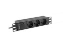 LANBERG LISTWA ZASILAJĄCA RACK 10" (1U, 10A, 3X SHUKO)