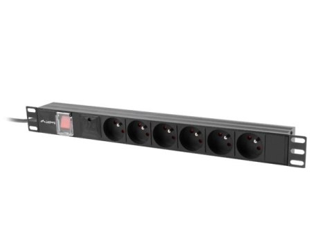 LISTWA ZASILAJĄCA RACK PDU 19" LANBERG 1U 10A 6X 230V PL 2M CZARNA C14 LISTWA ZASILAJĄCA RACK PDU 19" LANBERG 1U 10A 6X 230V PL 2M CZARNA C14