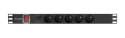 Lanberg PDU-05E-0200-BK rozdzielacz zasilania PDU 5 x gniazdo sieciowe 1U Czarny