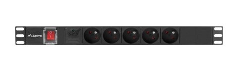 Lanberg PDU-05E-0200-BK rozdzielacz zasilania PDU 5 x gniazdo sieciowe 1U Czarny Lanberg PDU-05E-0200-BK rozdzielacz zasilania PDU 5 x gniazdo sieciowe 1U Czarny