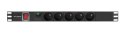Lanberg PDU-05E-0200-BK rozdzielacz zasilania PDU 5 x gniazdo sieciowe 1U Czarny