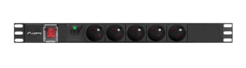 Lanberg PDU-05E-0200-BK rozdzielacz zasilania PDU 5 x gniazdo sieciowe 1U Czarny Lanberg PDU-05E-0200-BK rozdzielacz zasilania PDU 5 x gniazdo sieciowe 1U Czarny