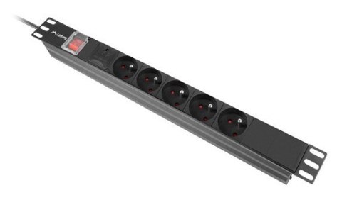 Lanberg PDU-05E-0200-BK rozdzielacz zasilania PDU 5 x gniazdo sieciowe 1U Czarny Lanberg PDU-05E-0200-BK rozdzielacz zasilania PDU 5 x gniazdo sieciowe 1U Czarny