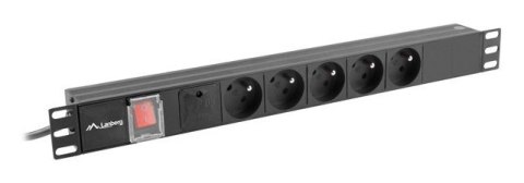 Lanberg PDU-05E-0200-IEC-BK rozdzielacz zasilania PDU 5 x gniazdo sieciowe 1U Czarny Lanberg PDU-05E-0200-IEC-BK rozdzielacz zasilania PDU 5 x gniazdo sieciowe 1U Czarny