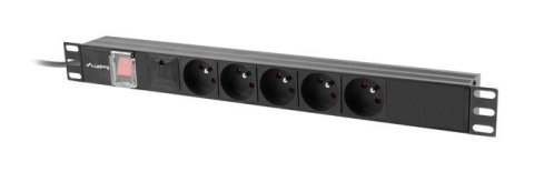 Lanberg PDU-05E-0200-IEC-BK rozdzielacz zasilania PDU 5 x gniazdo sieciowe 1U Czarny Lanberg PDU-05E-0200-IEC-BK rozdzielacz zasilania PDU 5 x gniazdo sieciowe 1U Czarny