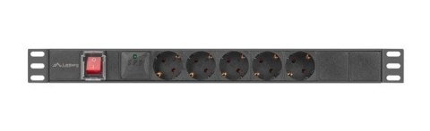Lanberg PDU-05F-0200-BK rozdzielacz zasilania PDU 5 x gniazdo sieciowe 1U Czarny Lanberg PDU-05F-0200-BK rozdzielacz zasilania PDU 5 x gniazdo sieciowe 1U Czarny