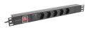 Lanberg PDU-05F-0200-BK rozdzielacz zasilania PDU 5 x gniazdo sieciowe 1U Czarny