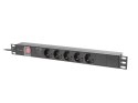 Lanberg PDU-05F-0200-IEC-BK rozdzielacz zasilania PDU 5 x gniazdo sieciowe 1U Czarny