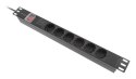Lanberg PDU-06F-0200-BK rozdzielacz zasilania PDU 6 x gniazdo sieciowe 1U Czarny