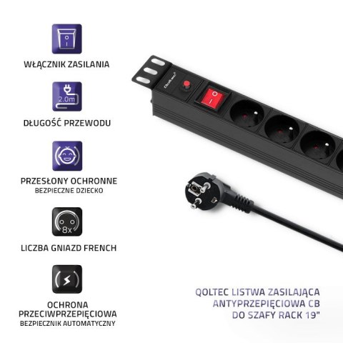 Listwa Qoltec 53996 (kolor czarny) Listwa Qoltec 53996 (kolor czarny)