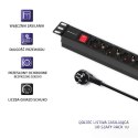 Listwa zasilająca Qoltec do szafy RACK 1U 8 gniazd Schuko (2m) czarna