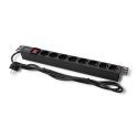 Listwa zasilająca Qoltec do szafy RACK 1U 8 gniazd Schuko (2m) czarna