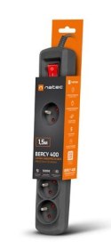 NATEC NSP-1713 ochrona przeciwprzepięciowa Czarny 5 x gniazdo sieciowe 1,5 m
