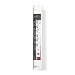 Nedis EXS630SPF1PRO rozgałęziacz 3 m 6 x gniazdo sieciowe Wewnętrzna Czarny, Biały
