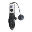 Qoltec 50171 ochrona przeciwprzepięciowa Czarny 7 x gniazdo sieciowe 230 V 1,5 m