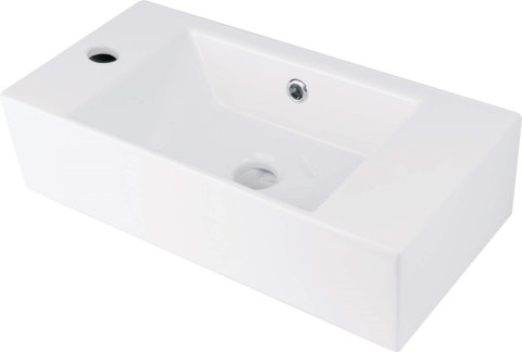 Umywalka ceramiczna nablatowa z miejscem na baterię - lewa Umywalka ceramiczna nablatowa z miejscem na baterię - lewa