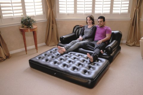 Bestway 75054 Sofa wielofunkcyjna, Materac dwuosobowy 1.88m x 1.52m x 62cm czarna Bestway 75054 Sofa wielofunkcyjna, Materac dwuosobowy 1.88m x 1.52m x 62cm czarna