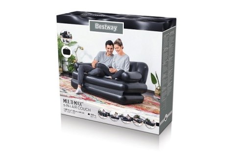 Bestway 75054 Sofa wielofunkcyjna, Materac dwuosobowy 1.88m x 1.52m x 62cm czarna Bestway 75054 Sofa wielofunkcyjna, Materac dwuosobowy 1.88m x 1.52m x 62cm czarna