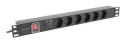 Lanberg PDU-06F-0200-IEC-BK rozdzielacz zasilania PDU 6 x gniazdo sieciowe 1U Czarny