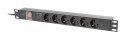 Lanberg PDU-06F-0200-IEC-BK rozdzielacz zasilania PDU 6 x gniazdo sieciowe 1U Czarny