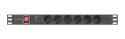 Lanberg PDU-06F-0200-IEC-BK rozdzielacz zasilania PDU 6 x gniazdo sieciowe 1U Czarny