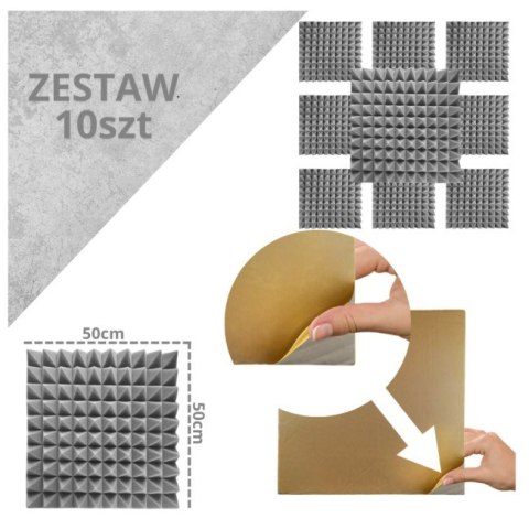Panel akustyczny DNA AM2 GY zestaw 10 szt. szary