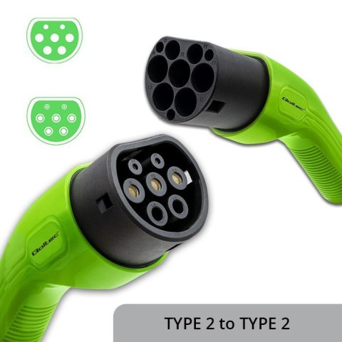 QOLTEC KABEL EV TYP2 DO ŁADOWANIA SAMOCHODU | 400V | 11KW | 16A | 5M QOLTEC KABEL EV TYP2 DO ŁADOWANIA SAMOCHODU | 400V | 11KW | 16A | 5M
