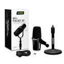 Shure MV7+-K-BNDL - Mikrofon lektorski/wokalny ze złączem XLR/USB-C Czarny + statyw biurkowy GATOR