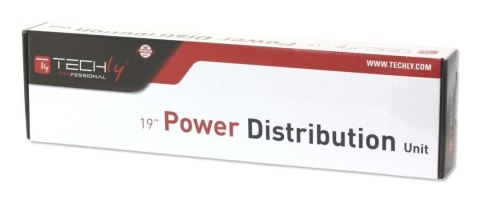 Techly I-CASE STRIP-16SH rozdzielacz zasilania PDU 6 x gniazdo sieciowe 1.5U Czarny, Srebrny