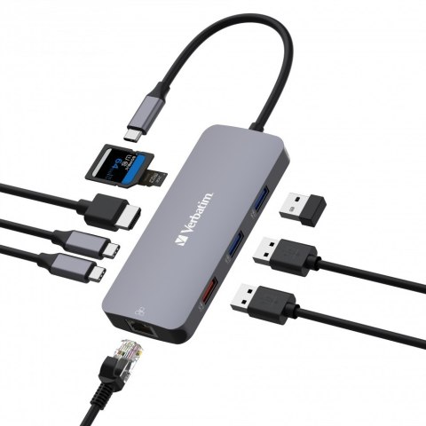 Verbatim USB-C Pro Multiport Hub 9 Port CMH-9 32152 Verbatim USB-C Pro Multiport Hub 9 Port CMH-9 32152