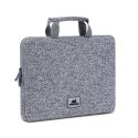 Etui na laptop 13,3" RIVACASE Anvik, jasny szare, z uchwytem, z materiału wodoodpornego, pluszowe wnętrze, tylna kieszeń na smar