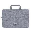 Etui na laptop 13,3" RIVACASE Anvik, jasny szare, z uchwytem, z materiału wodoodpornego, pluszowe wnętrze, tylna kieszeń na smar