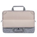 Etui na laptop 13,3" RIVACASE Anvik, jasny szare, z uchwytem, z materiału wodoodpornego, pluszowe wnętrze, tylna kieszeń na smar