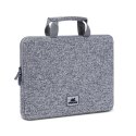 Etui na laptop 13,3" RIVACASE Anvik, jasny szare, z uchwytem, z materiału wodoodpornego, pluszowe wnętrze, tylna kieszeń na smar