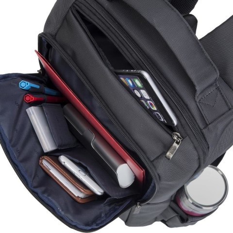 RIVACASE PLECAK NA LAPTOP 15,6" CENTRAL, CZARNY, 15L, Z POLIESTRU, KIESZENIE NA TABLET 10,1", SMARTFON, DOKUMENTY I AKCESORIA RIVACASE PLECAK NA LAPTOP 15,6" CENTRAL, CZARNY, 15L, Z POLIESTRU, KIESZENIE NA TABLET 10,1", SMARTFON, DOKUMENTY I AKCESORIA