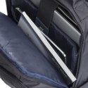 RIVACASE PLECAK NA LAPTOP 15,6" CENTRAL, CZARNY, 15L, Z POLIESTRU, KIESZENIE NA TABLET 10,1", SMARTFON, DOKUMENTY I AKCESORIA