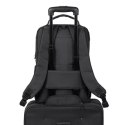 RIVACASE PLECAK NA LAPTOP 15,6" CENTRAL, CZARNY, 15L, Z POLIESTRU, KIESZENIE NA TABLET 10,1", SMARTFON, DOKUMENTY I AKCESORIA